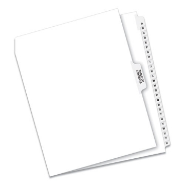 Picture of Preprinted Legal Exhibit Side Tab Index Dividers, Avery Style, 27-Tab, A To Z, 11 X 8.5, White, 1 Set
