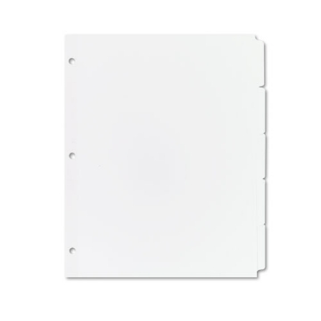 Picture of Write and Erase Plain-Tab Paper Dividers, 5-Tab, 11 x 8.5, White, 36 Sets