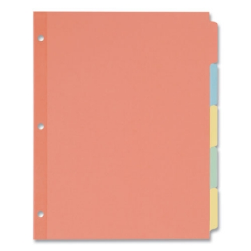 Picture of Write and Erase Plain-Tab Paper Dividers, 5-Tab, 11 x 8.5, Multicolor, 36 Sets