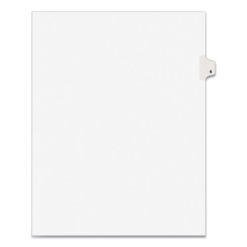 Picture of Preprinted Legal Exhibit Side Tab Index Dividers, Avery Style, 10-Tab, 6, 11 X 8.5, White, 25/pack