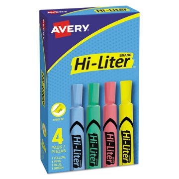 Picture of Hi-Liter Desk-Style Highlighters, Assorted Ink Colors, Chisel Tip, Assorted Barrel Colors, 4/set