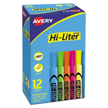 Picture of Hi-Liter Desk-Style Highlighters, Assorted Ink Colors, Chisel Tip, Assorted Barrel Colors, Dozen