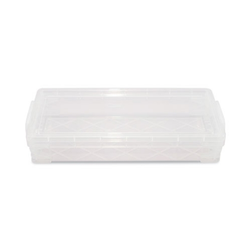 Picture of Super Stacker Pencil Box, Plastic, 8.25 x 3.75 x 1.5, Clear