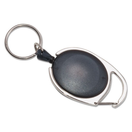 Picture of Carabiner-Style Retractable Id Card Reel, 30" Extension, Smoke, 6/pack
