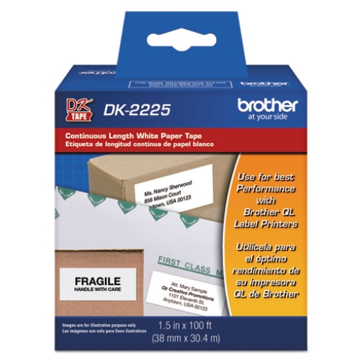 Picture of Continuous Paper Label Tape, 1.5" X 100 Ft, Black/white
