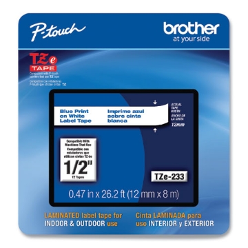 Picture of Tze Laminated Removable Label Tapes, 0.47" X 26.2 Ft, Blue On White