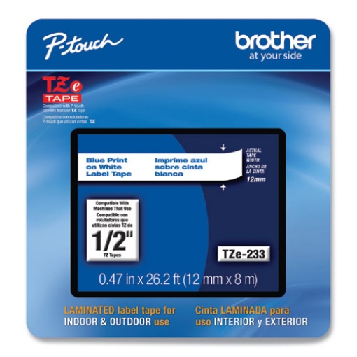 Picture of Tze Laminated Removable Label Tapes, 0.47" X 26.2 Ft, Blue On White