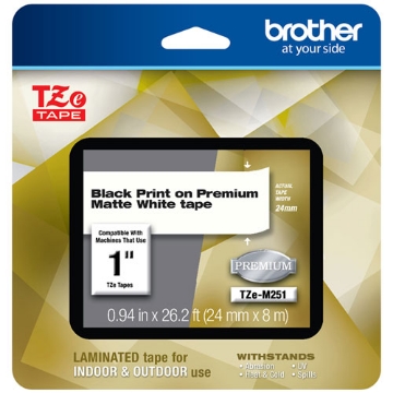 Picture of Tze Premium Laminated Tape, 0.94" X 26.2 Ft, Black On White
