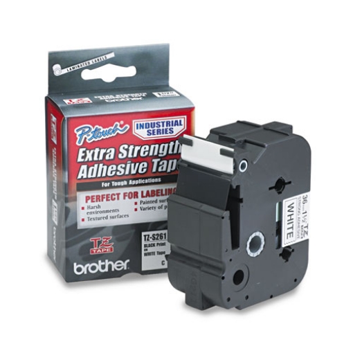 Picture of Tz Extra-Strength Adhesive Laminated Labeling Tape, 1.4" X 26.2 Ft, Black On White