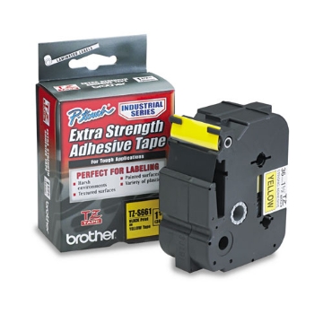Picture of Tz Extra-Strength Adhesive Laminated Labeling Tape, 1.4" X 26.2 Ft, Black On Yellow