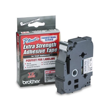 Picture of Tz Extra-Strength Adhesive Laminated Labeling Tape, 0.7" X 26.2 Ft, Black On Matte Silver