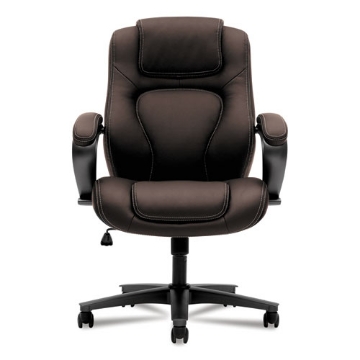 Picture of Hvl402 Series Executive High-Back Chair, Supports Up To 250 Lb, 17" To 21" Seat Height, Brown Seat/back, Black Base