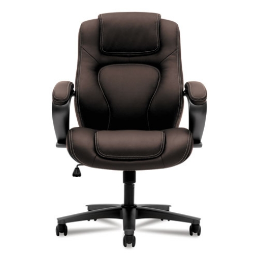 Picture of Hvl402 Series Executive High-Back Chair, Supports Up To 250 Lb, 17" To 21" Seat Height, Brown Seat/back, Black Base