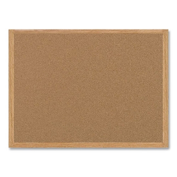 Picture of Earth Cork Board, 48 x 36, Tan Surface, Oak Wood Frame