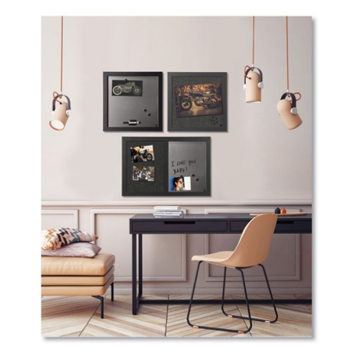 Picture of Black Shadow Message Board Set: (1) Bulletin, (1) Bulletin/Dry Erase, (1) Magnetic Dry Erase, Assorted Sizes, Black Frames