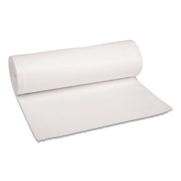 Picture of Low-Density Waste Can Liners, 60 gal, 0.6 mil, 38" x 58", White, 25 Bags/Roll, 4 Rolls/Carton
