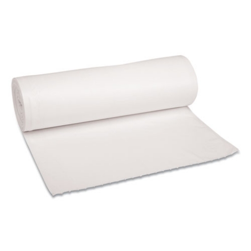 Picture of Low-Density Waste Can Liners, 60 gal, 0.6 mil, 38" x 58", White, 25 Bags/Roll, 4 Rolls/Carton