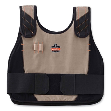 Picture of Chill-Its 6215 Premium FR Phase Change Cooling Vest w/ Packs, Modacrylic Cotton, Large/XL, Khaki, Ships in 1-3 Business Days