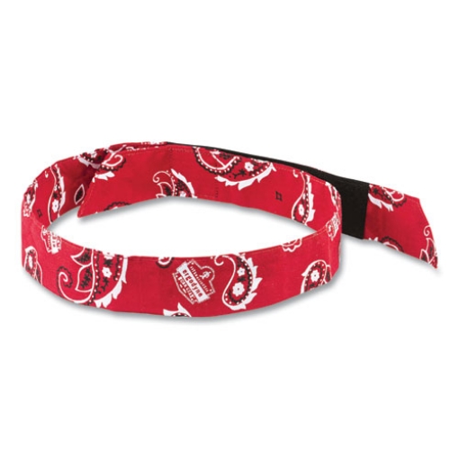 Picture of Chill-Its 6705 Cooling Embedded Polymers Hook and Loop Bandana Headband, One Size, Red Western, Ships in 1-3 Business Days