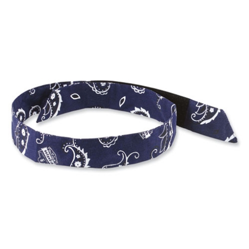Picture of Chill-Its 6705 Cooling Embedded Polymers Hook and Loop Bandana Headband, One Size, Navy Western, Ships in 1-3 Business Days
