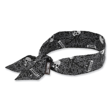 Picture of Chill-Its 6700 Cooling Bandana Polymer Tie Headband, One Size Fits Most, Skulls, Ships in 1-3 Business Days
