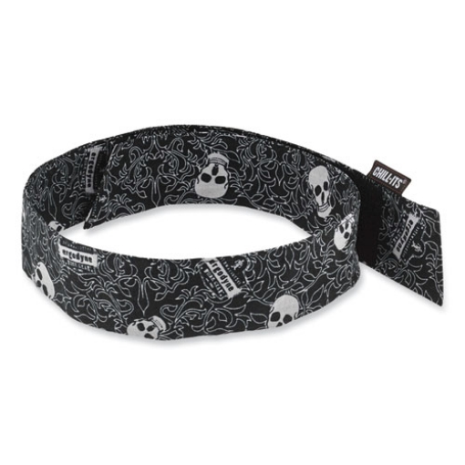 Picture of Chill-Its 6705 Cooling Embedded Polymers Hook and Loop Bandana Headbnd, One Size Fit Most, Skulls, Ships in 1-3 Business Days