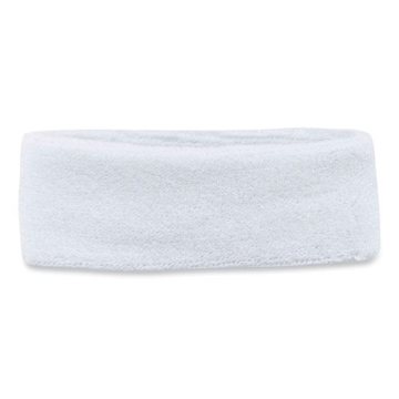 Picture of Chill-Its 6550 Head Terry Cloth Sweatband, Cotton Terry, One Size Fits Most, White, Ships in 1-3 Business Days