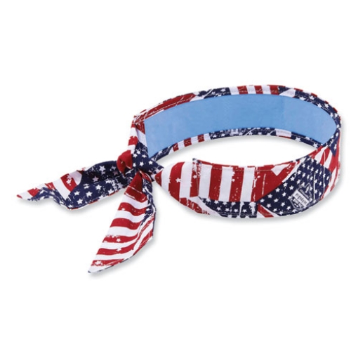 Picture of Chill-Its 6700CT Cooling Bandana PVA Tie Headband, One Size Fits Most, Stars and Stripes, Ships in 1-3 Business Days