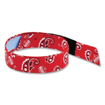 Picture of Chill-Its 6705CT Cooling PVA Hook and Loop Bandana Headband, One Size Fits Most, Red Western, Ships in 1-3 Business Days