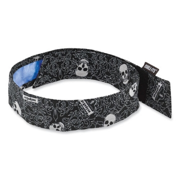 Picture of Chill-Its 6705CT Cooling PVA Hook and Loop Bandana Headband, One Size Fits Most, Skulls, Ships in 1-3 Business Days