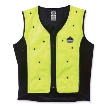 Picture of Chill-Its 6685 Premium Dry Evaporative Cooling Vest with Zipper, Nylon, 4X-Large, Lime, Ships in 1-3 Business Days