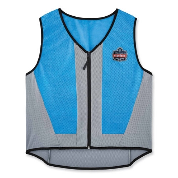 Picture of Chill-Its 6667 Wet Evaporative PVA Cooling Vest with Zipper, PVA, 2X-Large, Blue, Ships in 1-3 Business Days