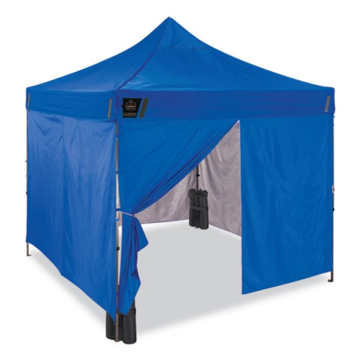 Picture of Shax 6053 Enclosed Pop-Up Tent Kit, Single Skin, 10 ft x 10 ft, Polyester/Steel, Blue, Ships in 1-3 Business Days