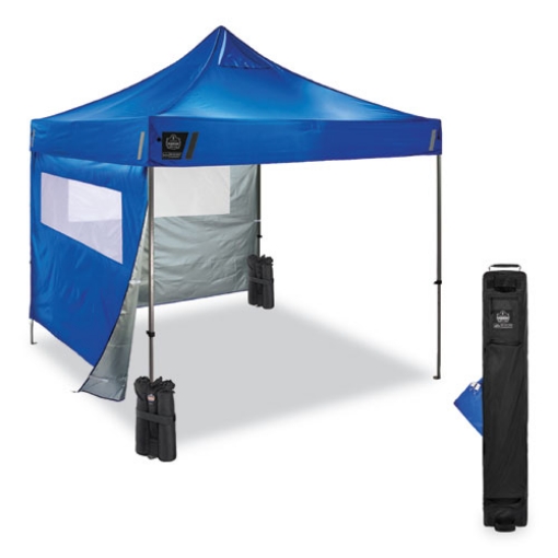 Picture of Shax 6052 Heavy-Duty Tent Kit + Mesh Windows, Single Skin, 10 ft x 10 ft, Polyester/Steel, Blue, Ships in 1-3 Business Days