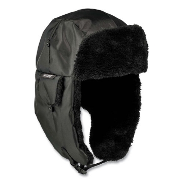 Picture of N-Ferno 6802ZI Zipper Trapper Hat + Universal Bump Cap, L/XL, Black, Ships in 1-3 Business Days