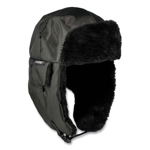 Picture of N-Ferno 6802ZI Zipper Trapper Hat + Universal Bump Cap, L/XL, Black, Ships in 1-3 Business Days