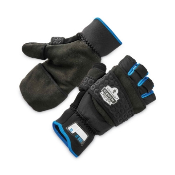 Picture of ProFlex 816 Thermal Flip-Top Gloves, Black, Small, Pair, Ships in 1-3 Business Days