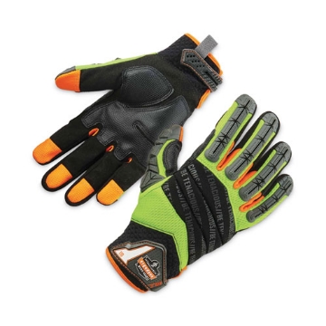 Picture of ProFlex 924 Hybrid Dorsal Impact-Reducing Gloves, Black/Lime, 2X-Large, Pair, Ships in 1-3 Business Days