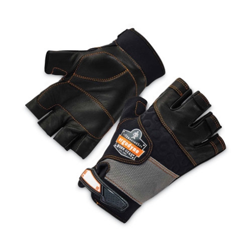 Picture of ProFlex 901 Half-Finger Leather Impact Gloves, Black, Medium, Pair, Ships in 1-3 Business Days