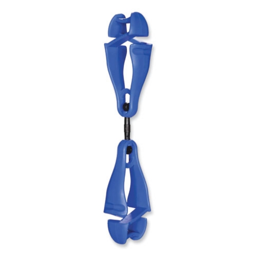 Picture of Squids 3420 Dual Clip Swivel Glove Clip Holder, 1 x 0.6 x 5.5, Acetal Copolymer, Blue, 100/Pack, Ships in 1-3 Business Days
