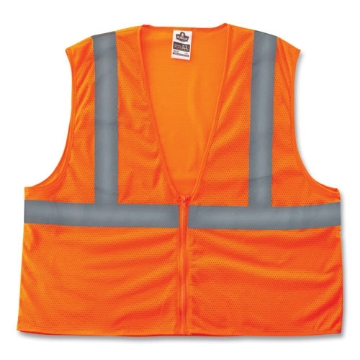 Picture of GloWear 8205Z Class 2 Super Economy Mesh Vest, Polyester, Orange, Small/Medium, Ships in 1-3 Business Days