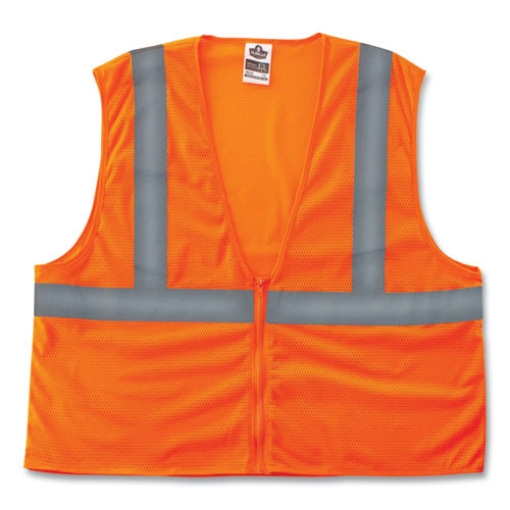 Picture of GloWear 8205Z Class 2 Super Economy Mesh Vest, Polyester, Orange, Small/Medium, Ships in 1-3 Business Days