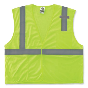 Picture of GloWear 8210HL Class 2 Economy Mesh Hook and Loop Vest, Polyester, 2X-Large/3X-Large, Lime, Ships in 1-3 Business Days
