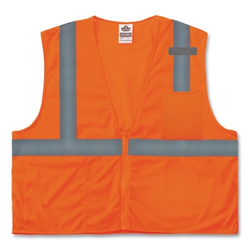 Picture of GloWear 8210Z Class 2 Economy Mesh Vest, Polyester, Orange, X-Small, Ships in 1-3 Business Days