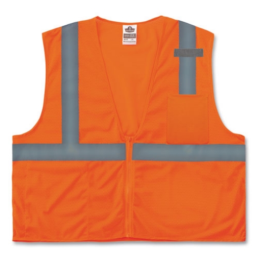 Picture of GloWear 8210Z Class 2 Economy Mesh Vest, Polyester, Orange, X-Small, Ships in 1-3 Business Days