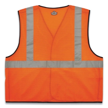 Picture of GloWear 8216BA Class 2 Breakaway Mesh ID Holder Vest, Polyester, Small/Medium, Orange, Ships in 1-3 Business Days