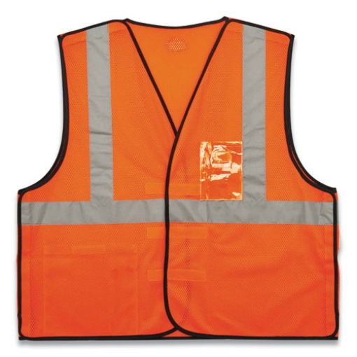 Picture of GloWear 8216BA Class 2 Breakaway Mesh ID Holder Vest, Polyester, Large/X-Large, Orange, Ships in 1-3 Business Days