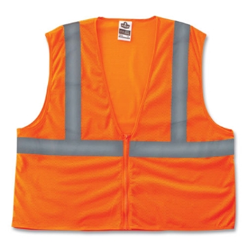 Picture of GloWear 8216BA Class 2 Breakaway Mesh ID Holder Vest, Polyester, 2X-Large/3X-Large, Orange, Ships in 1-3 Business Days