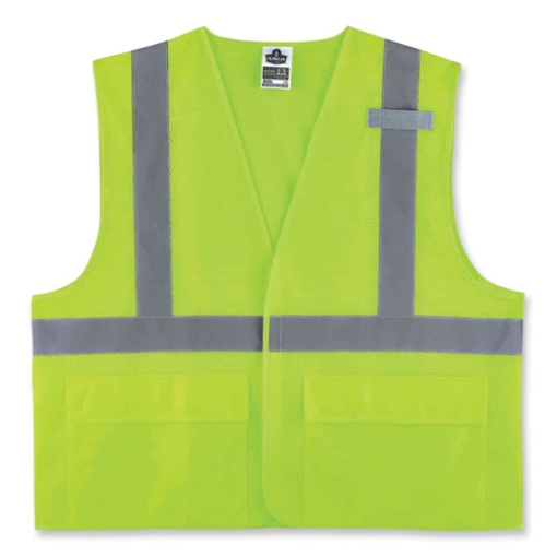 Picture of GloWear 8220HL Class 2 Standard Mesh Hook and Loop Vest, Polyester, Large/X-Large, Lime, Ships in 1-3 Business Days