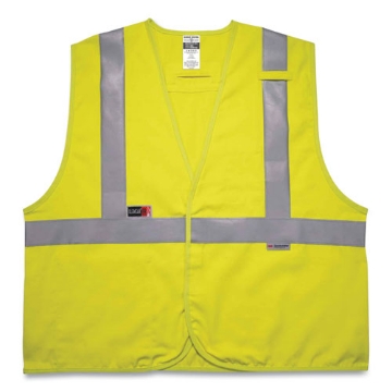 Picture of GloWear 8261FRHL Class 2 Dual Compliant FR Hook and Loop Safety Vest, Small/Medium, Lime, Ships in 1-3 Business Days
